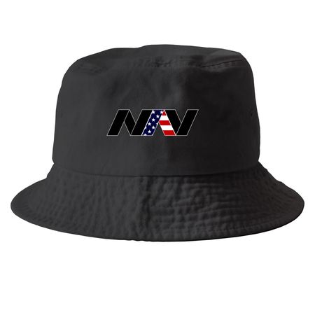 NAV HATS, a Black Printed Bucket Hat