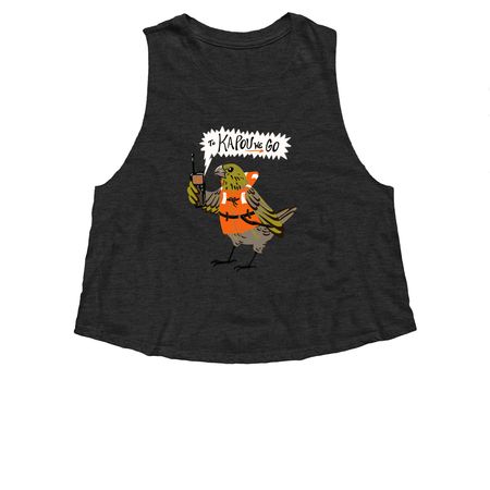 Palihoa Translocation 2026, a Dark Grey Heather Women?s Cropped Racerback Tank