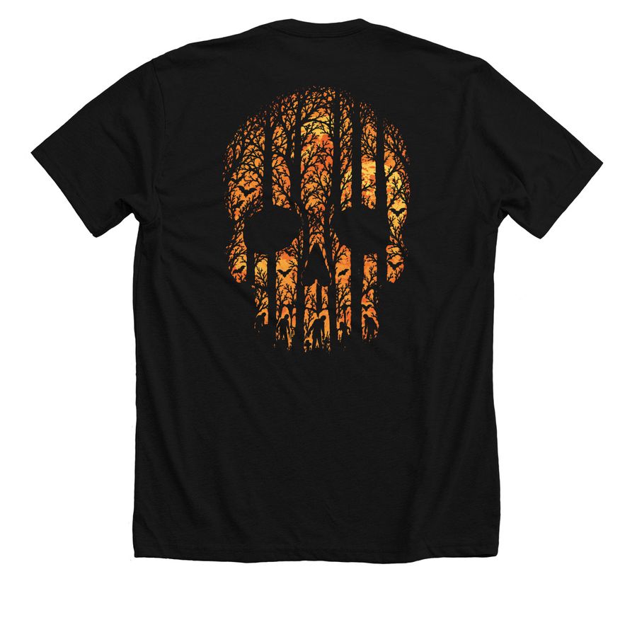 The Walking Dead, a Solid Black Blend Premium Unisex Tee (back-view)
