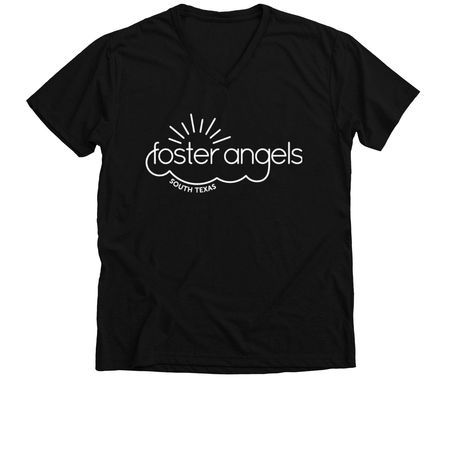 Foster Angels Logo Shirt, a Solid Black Blend Premium V-Neck Tee