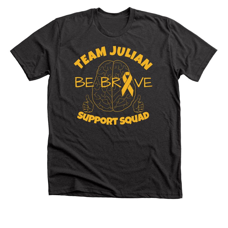 Julian's Support Squad, a Dark Grey Heather Premium Unisex Tee