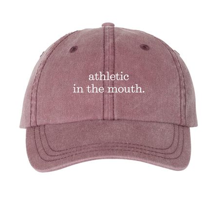 Athletic in the mouth hat, a Maroon Printed Pigment Dye Baseball Cap