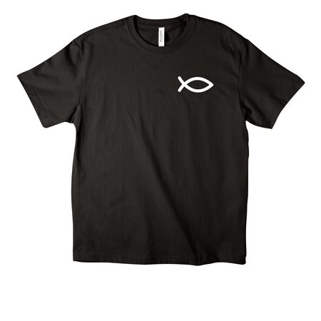 Fish Jesus design&nbsp;, a Black Unisex Heavyweight Tee