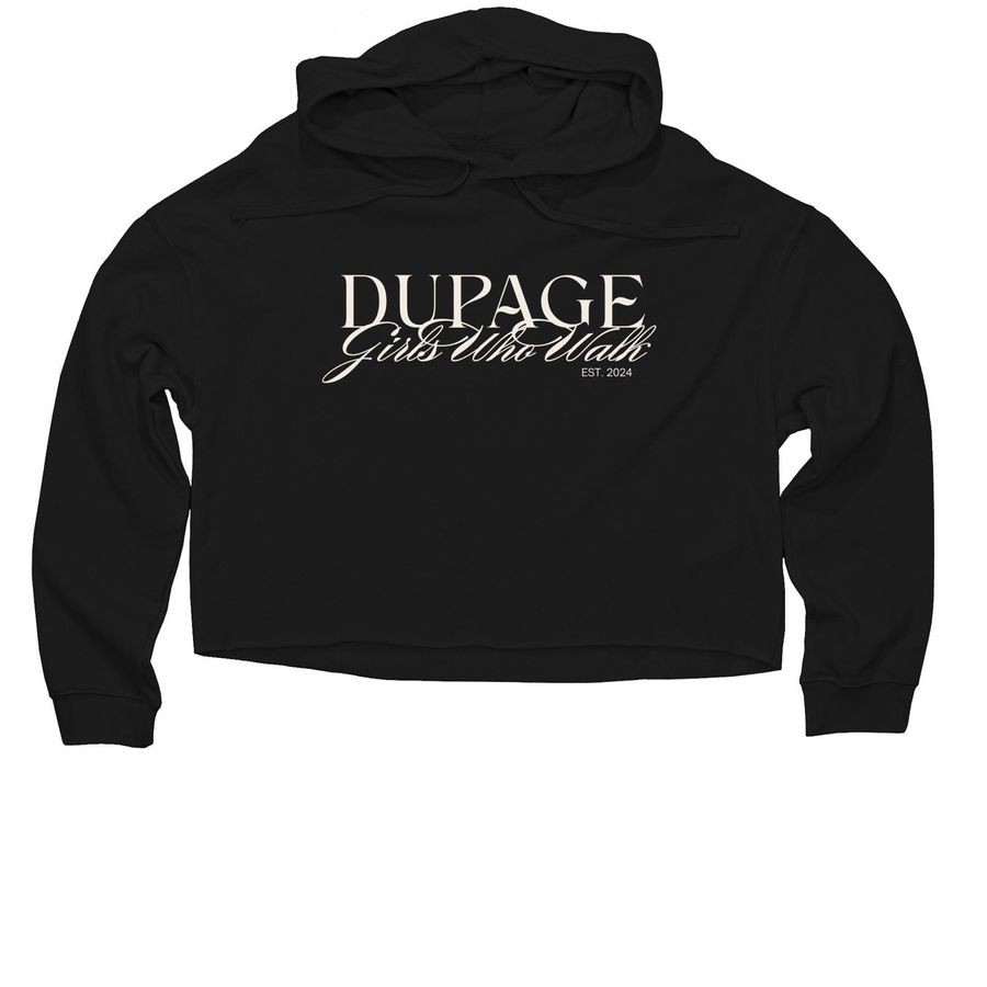 DuPage Girls Who Walk - EST 2024, a Black Women?s Lightweight Cropped Hoodie