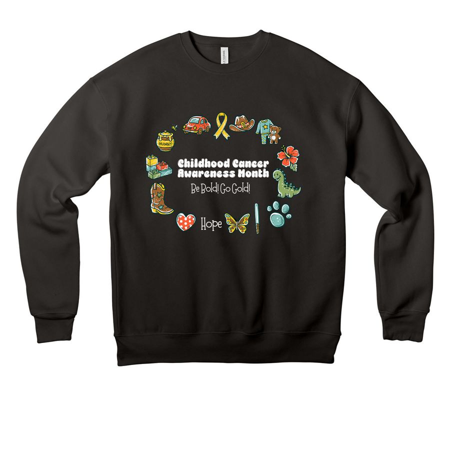 Childhood Cancer Awareness Month 2026, a Black Premium Drop Shoulder Sweatshirt