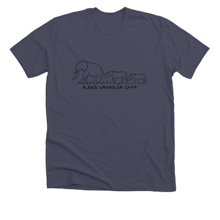 Alex's Wrangler Camp, a Heather Midnight Navy Premium Unisex Tee