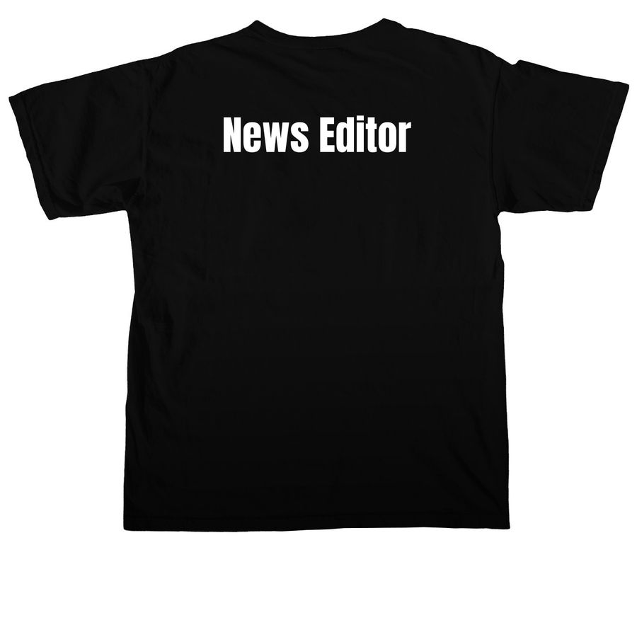 Slate News Editor Custom&nbsp;, a Black Comfort Colors Unisex Tee (back-view)