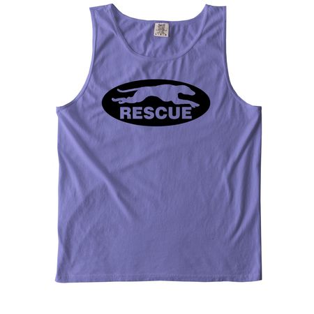 American Greyhound Logo Shirt, a Violet Comfort Colors Tank Top
