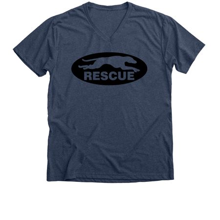 American Greyhound Logo Shirt, a Heather Navy Premium V-Neck Tee