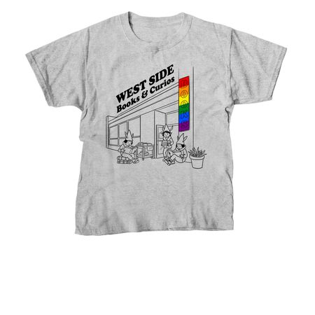 West Side Books & Curios Bookelves, a Sport Grey Youth Unisex Tee