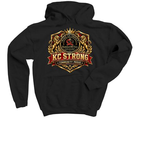 KC Strong, Community Proud, a Black Youth Pullover Hoodie