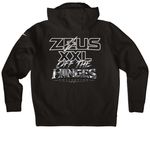 ZEUSXXL OFF THE HINGES, a Black Nike Women's Club Fleece Zip Up Hoodie (back-view)
