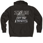 ZEUSXXL OFF THE HINGES, a Black Nike Club Fleece Zip Up Hoodie (back-view)