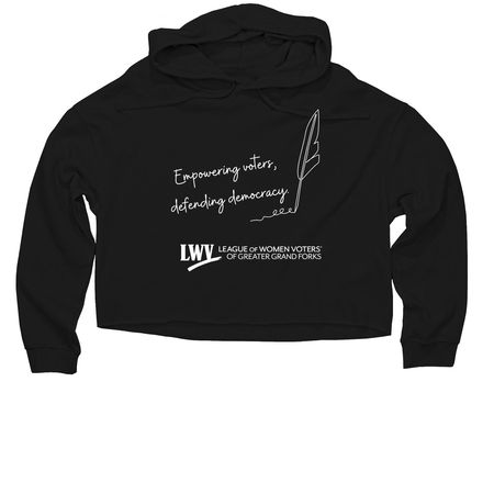 Empowering Voters Defending Democracy LWV GGF, a Black Women?s Lightweight Cropped Hoodie