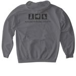 Cat Social Club Tee, a Charcoal Gildan Softstyle Pullover Hoodie (back-view)