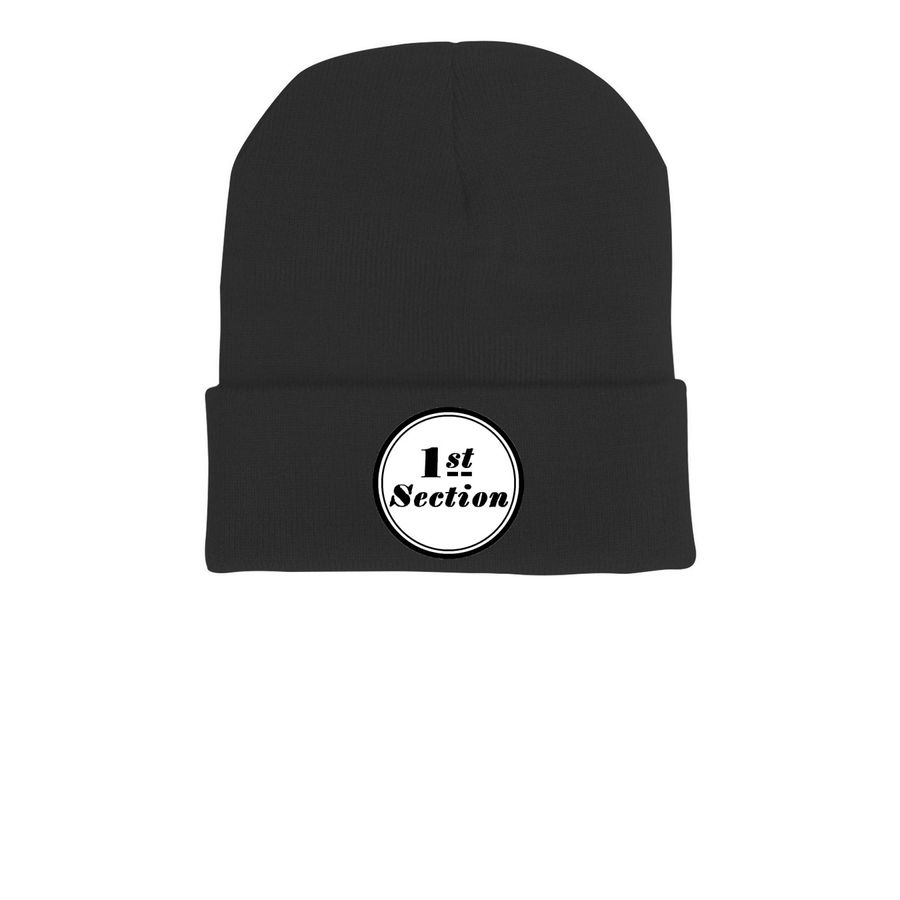 1st Section Stocking Caps, a Black Printed Cuffed Beanie