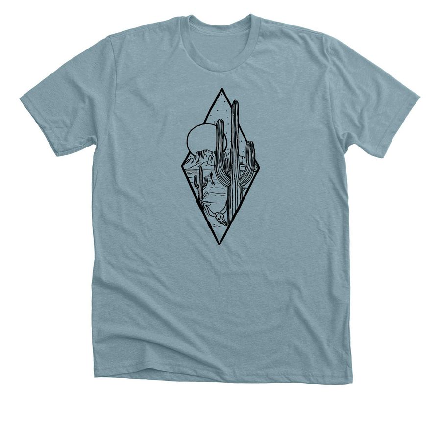 Diamond cactus, a Heather Blue Lagoon Premium Unisex Tee