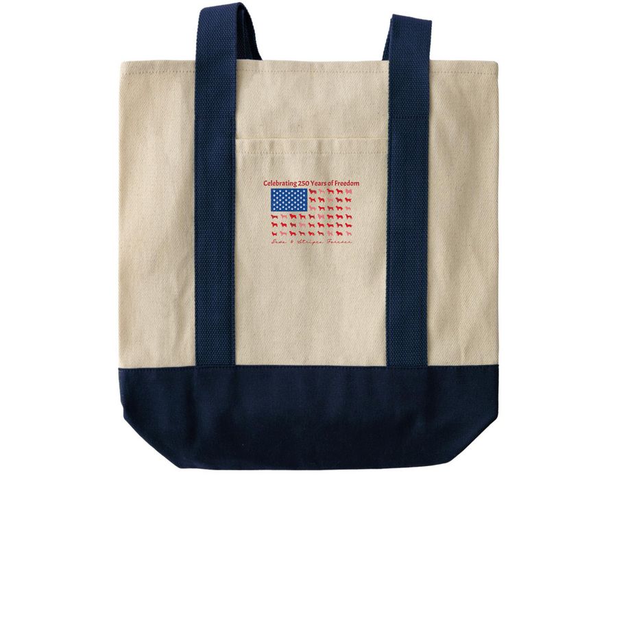 Misfit Farms Celebrates 250 Years of Freedom, a Natural/Navy Two-Tone Grocery Tote Bag