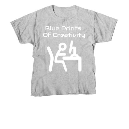 Blue Prints Of Creativity, a Sport Grey Youth Unisex Tee