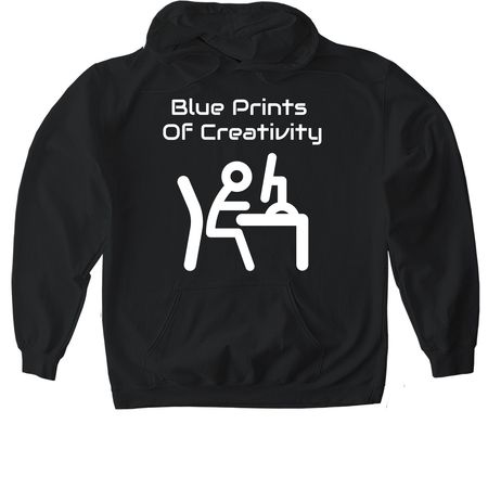 Blue Prints Of Creativity, a Black Gildan Softstyle Pullover Hoodie