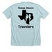 Two Sided Texas Design - Black, a Heather Ice Blue Premium Unisex Tee (back-view)