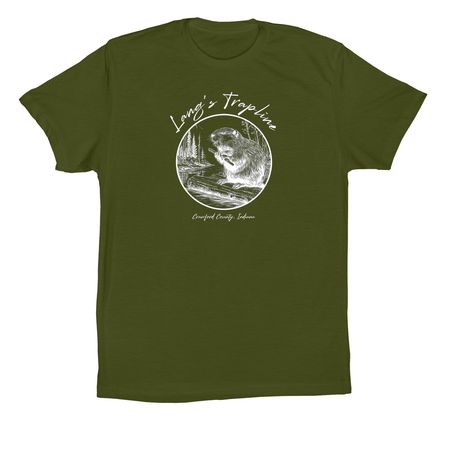 Lang?s Trapline - white&nbsp;, a Olive Premium Cotton Tee