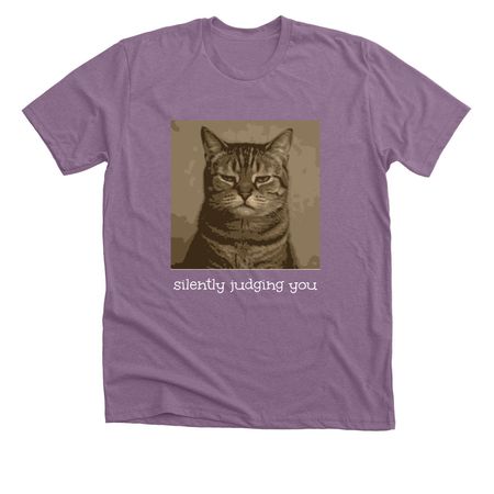 Silently judging you, a Heather Purple Premium Unisex Tee
