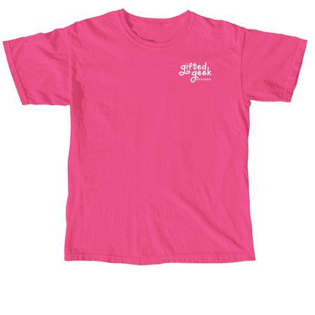 Gifted Geek Designs Logo - Pink, a Neon Pink Comfort Colors Unisex Tee