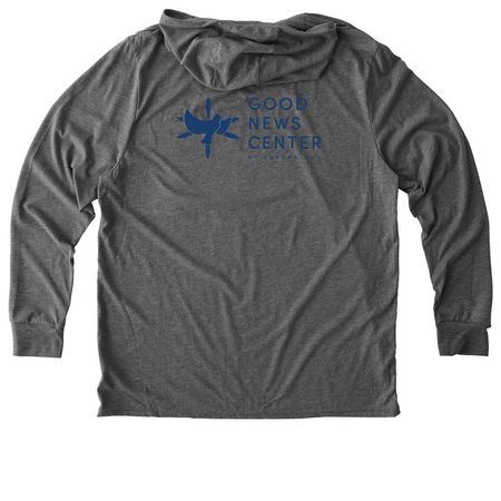 Do All the Good Quote Shirts, a Aluminum Grey Allmade Eco Triblend Hoodie Tee (back-view)