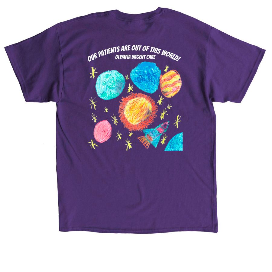 Mary Bridge Oly UC Coloring Contest - Planets, a Purple Classic Unisex Tee (back-view)