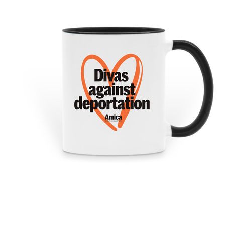 Divas against deportation, a Black Two-Tone Ceramic Mug