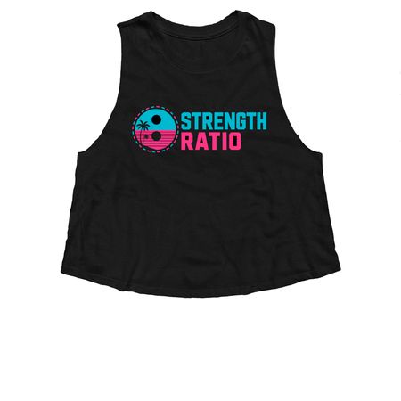 Miami Vice SR, a Solid Black Blend Women?s Cropped Racerback Tank