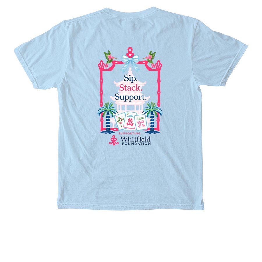 Mahjong & Mimosas, a Chambray Comfort Colors Pocket Tee (back-view)