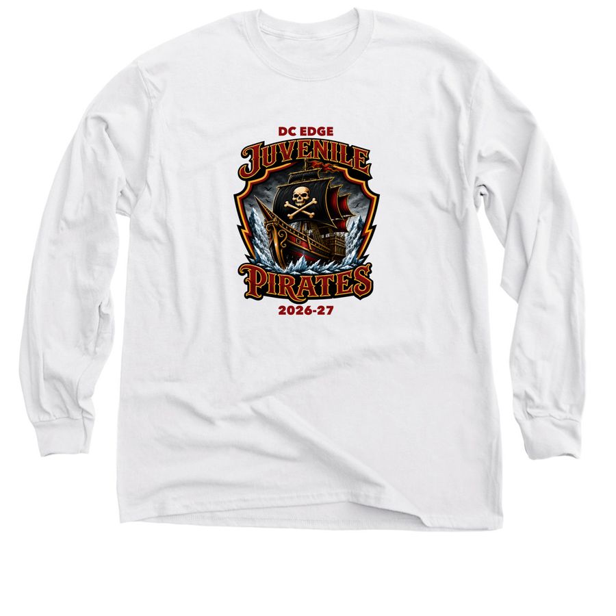 DC EDGE Juvenile Pirates Merch 2026-27, a White Classic Long Sleeve Tee