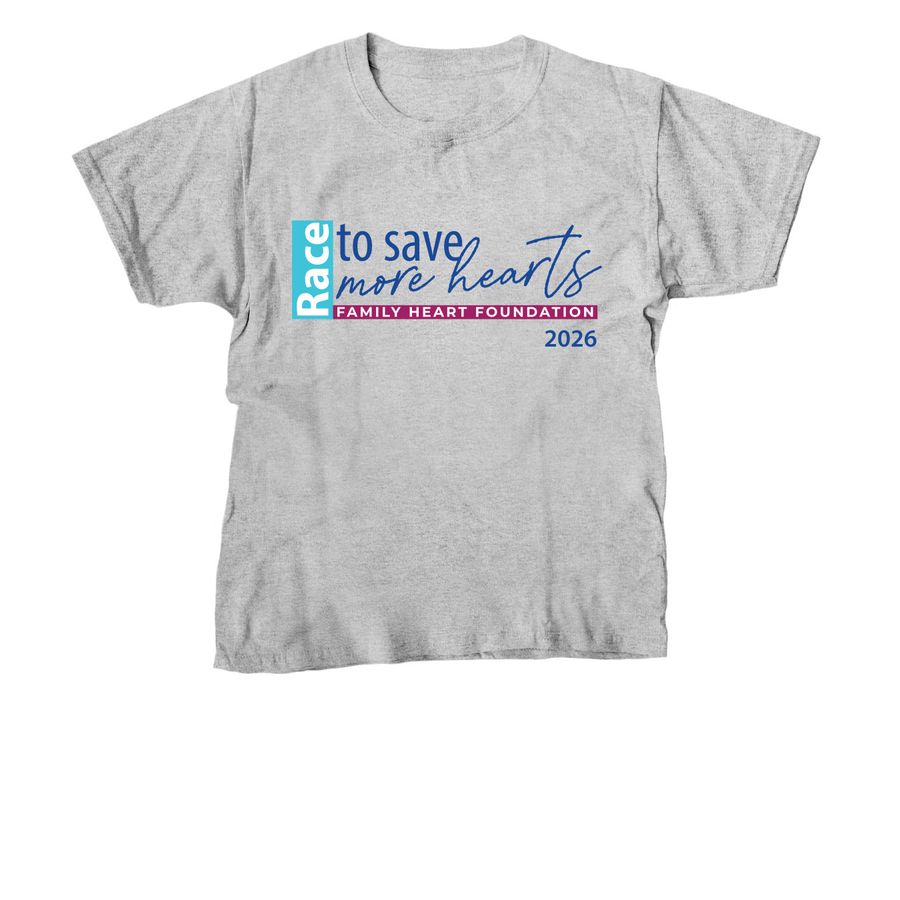 2026 Race to Save More Hearts - Youth Size, a Sport Grey Youth Unisex Tee