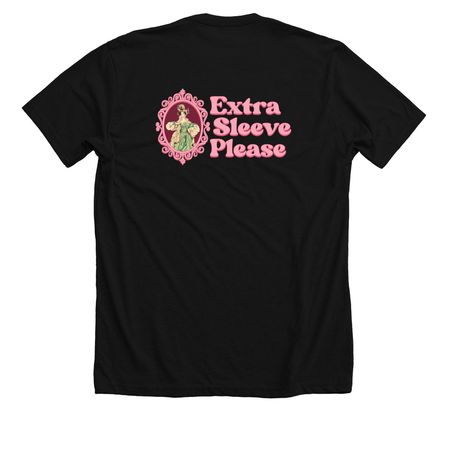 Extra Sleeve Please Double Take Collection, a Solid Black Blend Premium Unisex Tee (back-view)