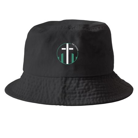 FAC HAT, a Black Printed Bucket Hat