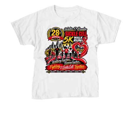 28th Annual WEB Sickle Cell Merch, a White Youth Unisex Tee