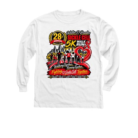 28th Annual WEB Sickle Cell Merch, a White Youth Long Sleeve Tee
