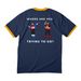 Parking Crew, a Navy/ Gold Cotton Ringer Tee (back-view)