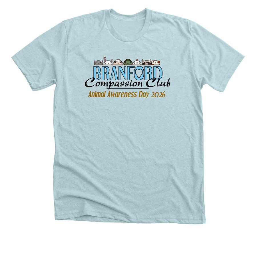 BCC Animal Awareness Day 2026, a Heather Ice Blue Premium Unisex Tee