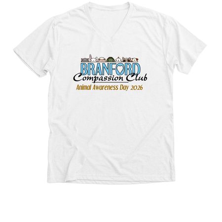 BCC Animal Awareness Day 2026, a Solid White Blend Premium V-Neck Tee