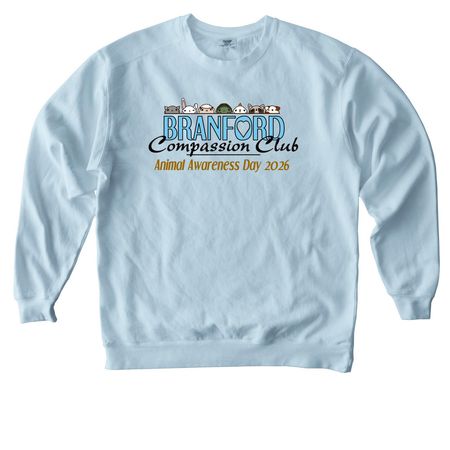 BCC Animal Awareness Day 2026, a Chambray Comfort Colors Crewneck Sweatshirt