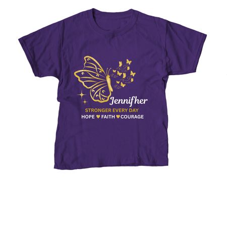 Team Jennifher, a Purple Youth Unisex Tee
