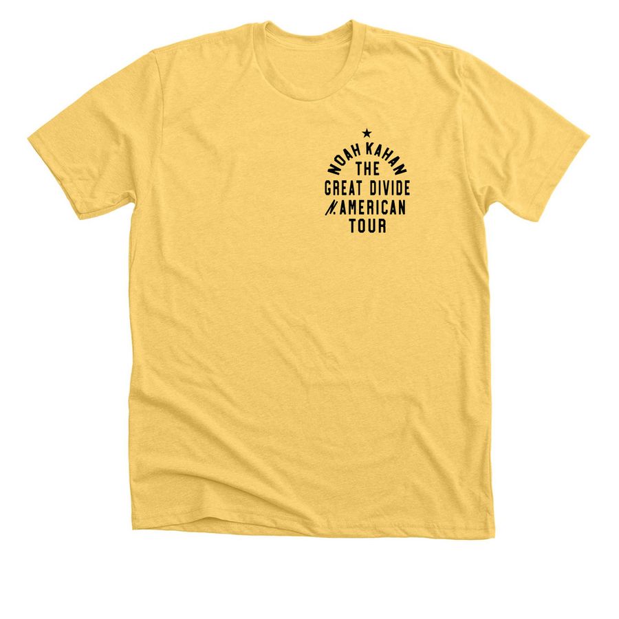 Noah Kahan Great Divide Tour, a Heather Yellow Gold Premium Unisex Tee