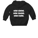 Cole's Courageous Crew, a Black Toddler Pullover Hoodie (back-view)