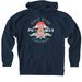 Pig Yoga Campaign (White Logo), a Navy Heavyweight Pullover Hoodie