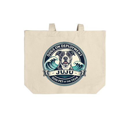 2026 DoD Mascot, Juju Totes, a Natural Cotton Canvas Tote Bag (back-view)