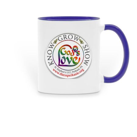 St. Stephen's UCC Church Merch, a Dark Blue Two-Tone Ceramic Mug