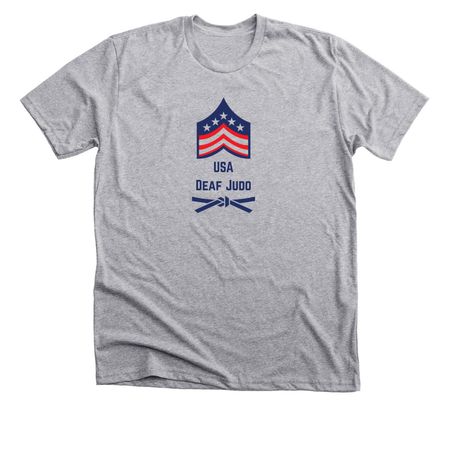 USA Deaf Judo Shirts, a Athletic Heather Premium Unisex Tee
